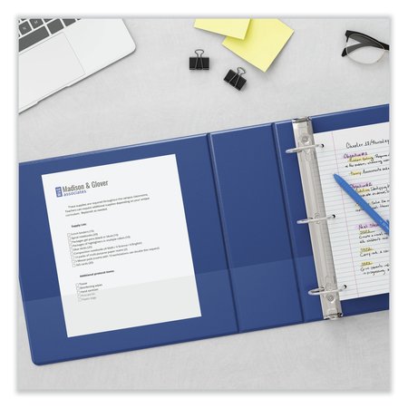 Universal Slant D-Ring View Binder, 3 Rings, 1.5" Capacity, 11 x 8.5, Navy Blue 1147